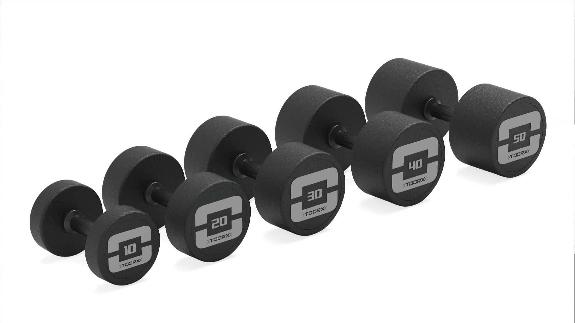 Set 10 coppie manubri gommati con impugnatura rotante ( da 4 a 24 kg ) main product photo