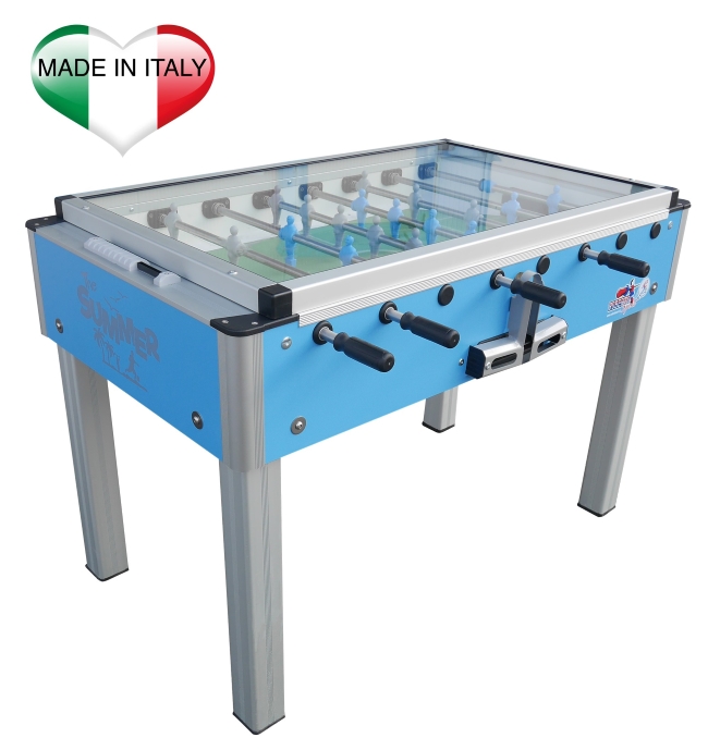 Calciobalilla Roberto Sport Summer Free Cover Aste Rientranti da Esterno con vetro Superiore main product photo