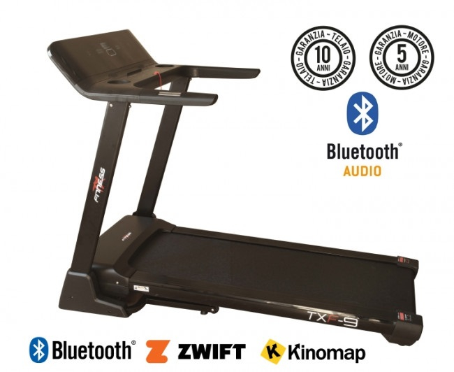 Tapis Roulant Motorizzato TX-Fitness TXF-9 New Bluetooth App ZWIFT e KINOMAP